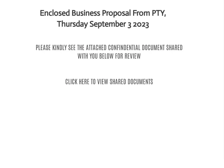 enclosed business proposal from pty thursday