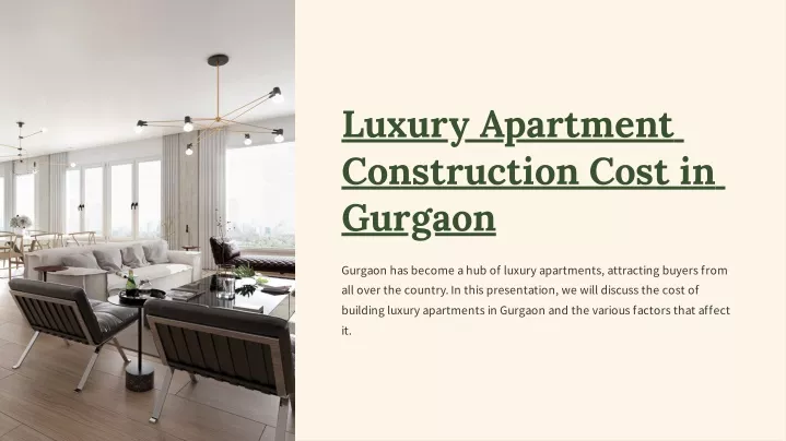 luxury apartment construction cost in gurgaon