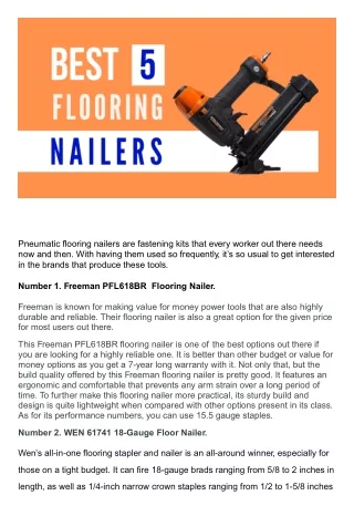 Best Flooring Nailers (Top 5 Picks)