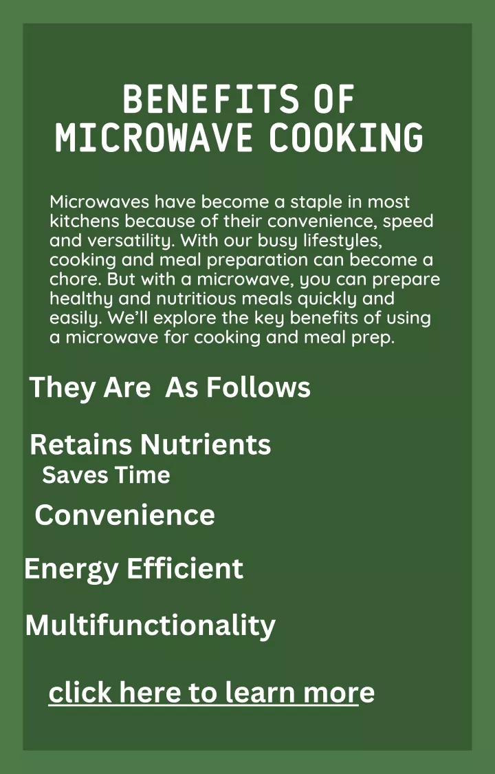 benefits of microwave cooking