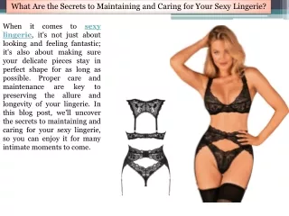 Best Way to Maintaining and Caring for Your Sexy Lingerie