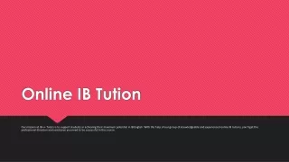 Online IB Tution