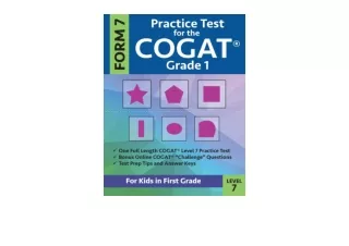 Download PDF Practice Test for the CogAT Grade 1 Form 7 Level 7 Gifted and Talen