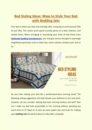 Bed Styling Ideas: Ways to Style Your Bed with Bedding Sets