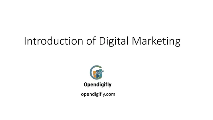 introduction of digital marketing