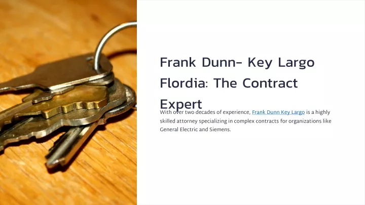 frank dunn key largo flordia the contract expert