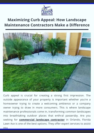Maximizing Curb Appeal: How Landscape Maintenance Contractors Make a Difference