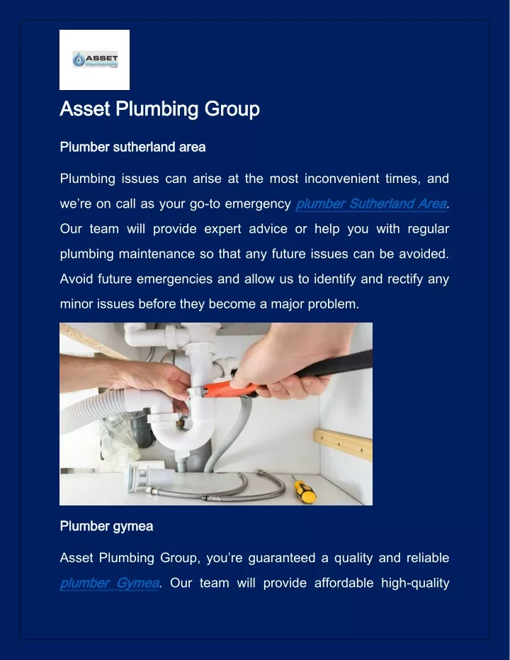 asset plumbing group asset plumbing group