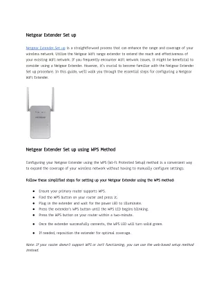 Netgear Extender Set up