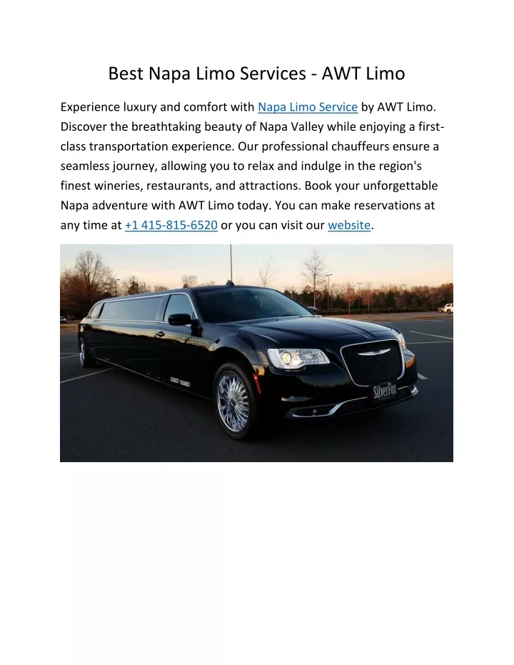 best napa limo services awt limo