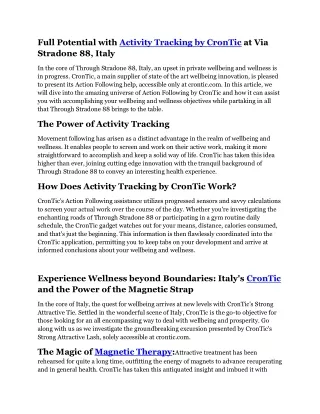 full potential with activity tracking by crontic