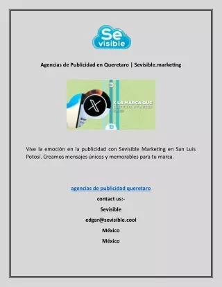 Agencias de Publicidad en Queretaro | Sevisible.marketing