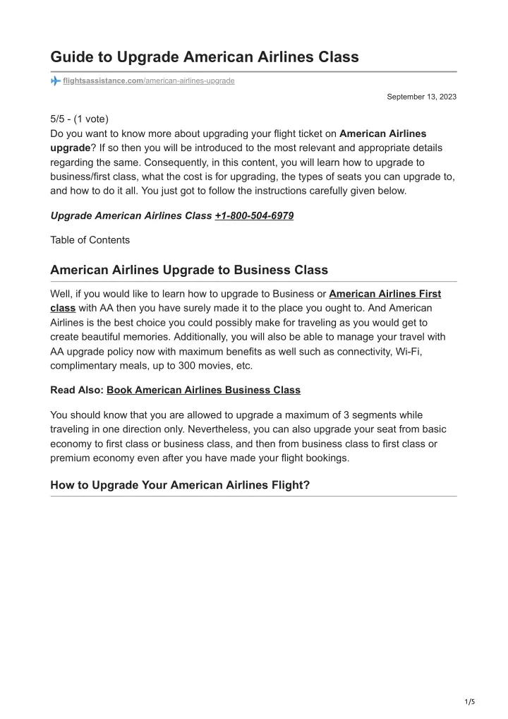 guide to upgrade american airlines class