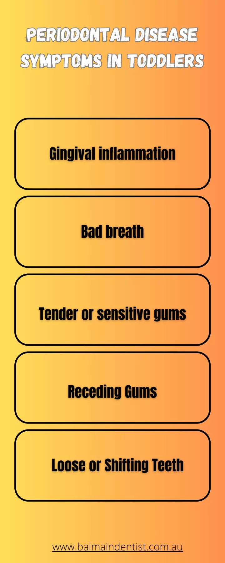 periodontal disease symptoms in toddlers symptoms