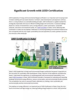 significant growth with leed certification
