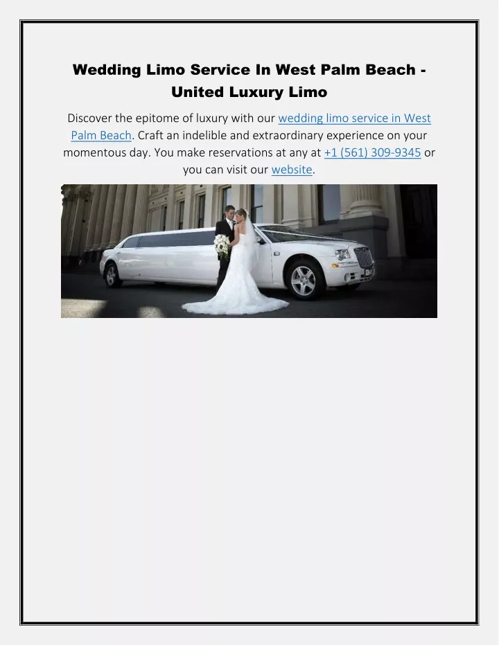 wedding limo service in west palm beach united