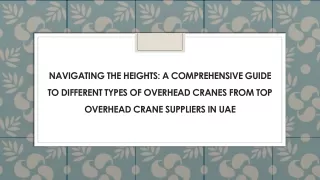 Navigating the Heights: A Comprehensive Guide to Different Types of  Cranes