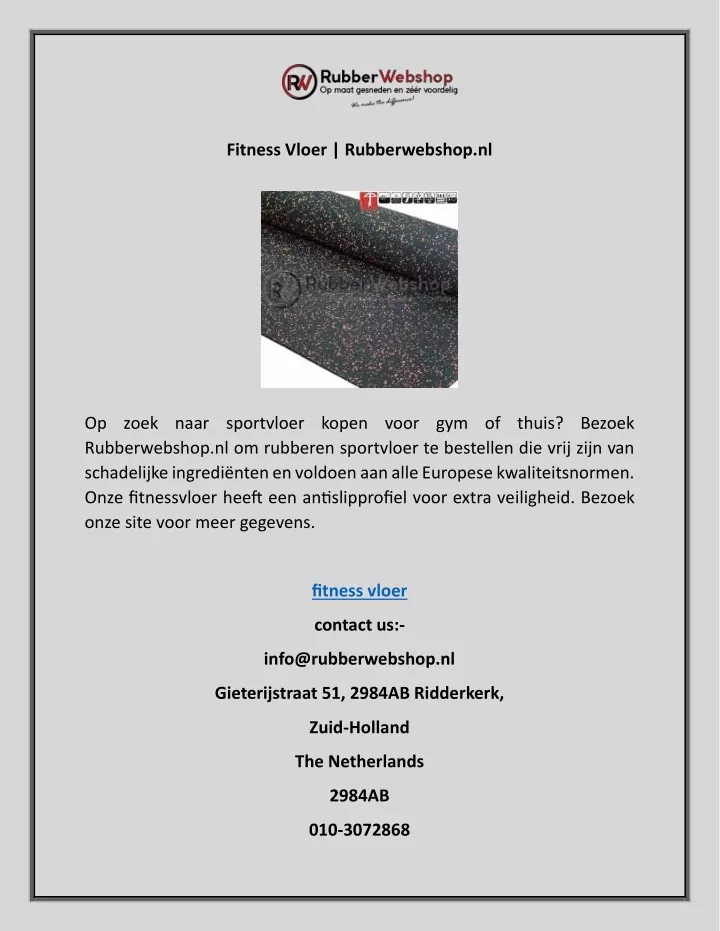 fitness vloer rubberwebshop nl