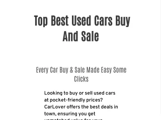 Used Car Sale And Buy