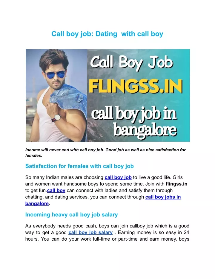 call boy job dating with call boy