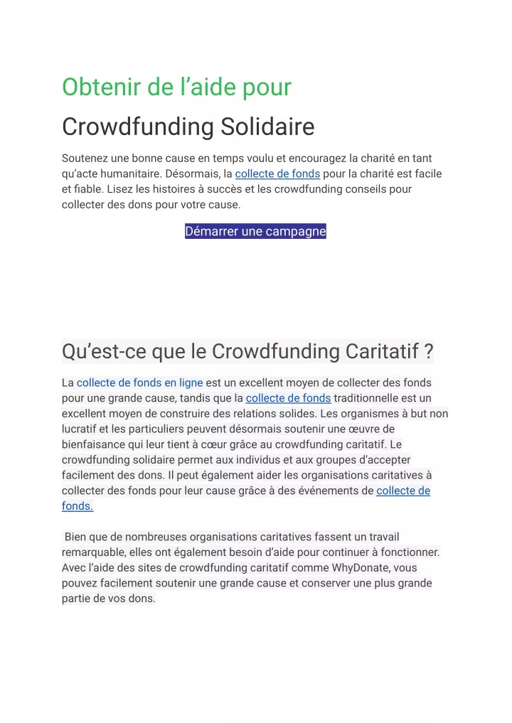 obtenir de l aide pour crowdfunding solidaire