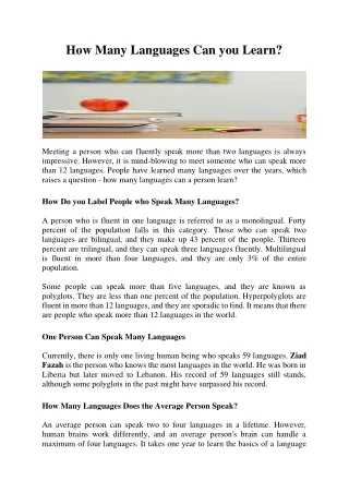 how many languages can you learn