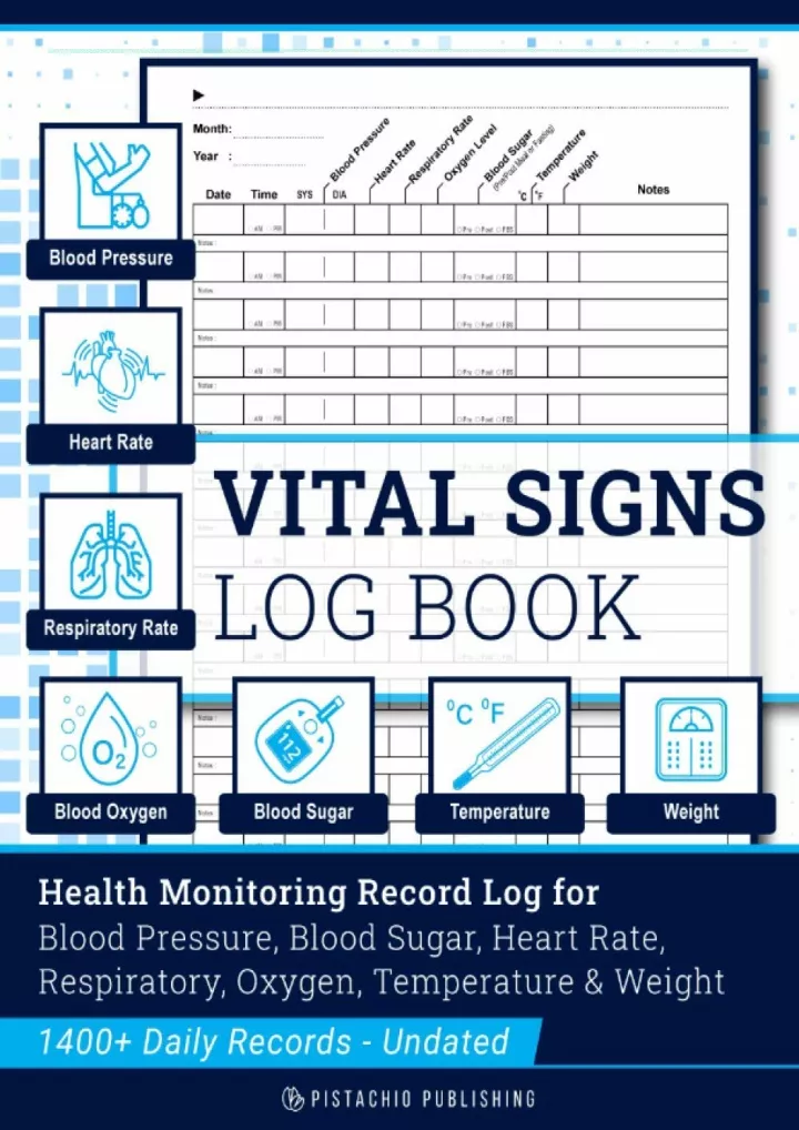 vital signs log book complete health monitoring