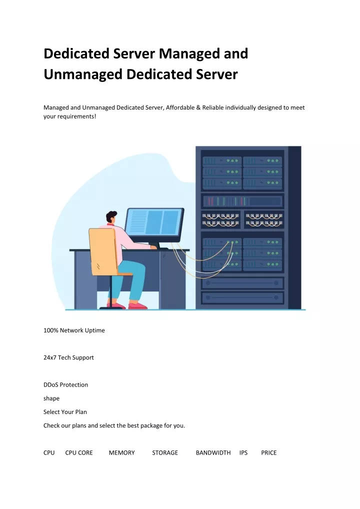 dedicated server managed and unmanaged dedicated