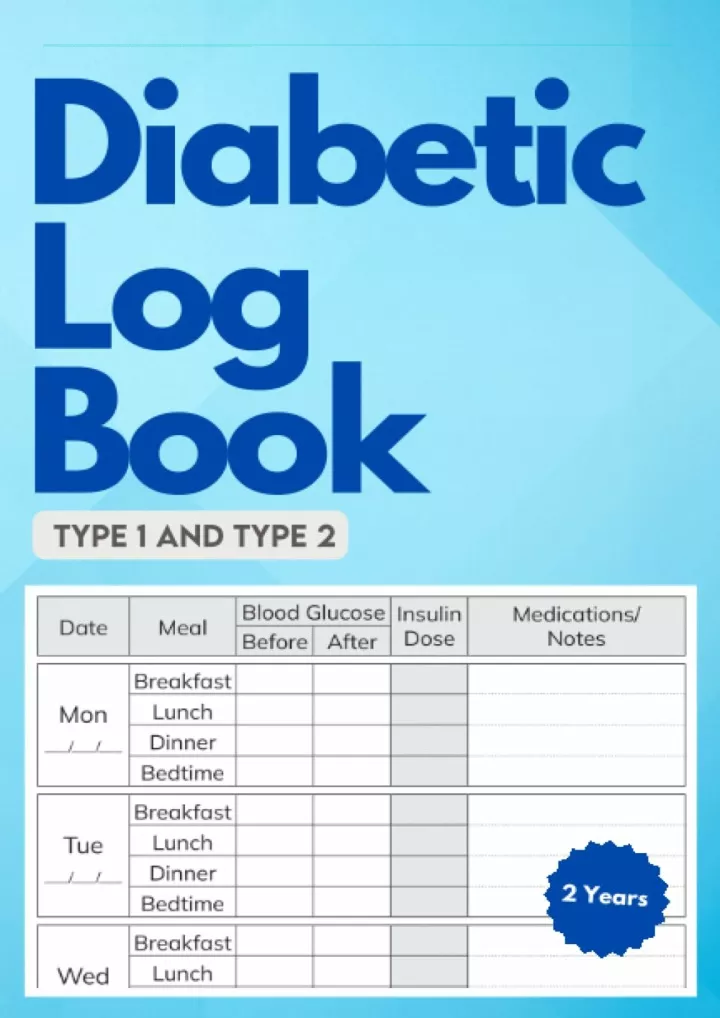 diabetic log book glucose blood sugar insulin