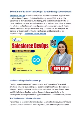 Salesforce Devops Online Courses | Salesforce DevOps Online Training