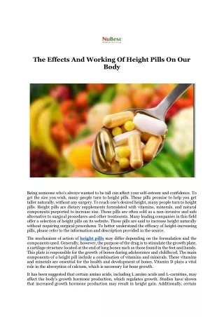 the effects and working of height pills