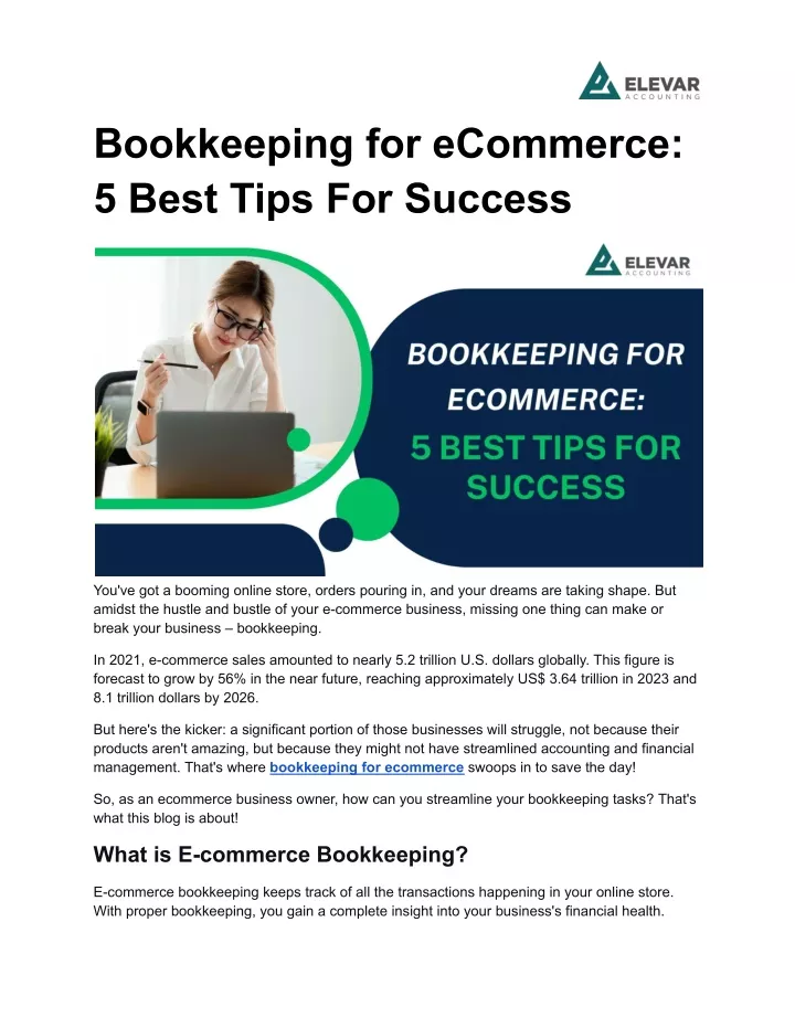 bookkeeping for ecommerce 5 best tips for success