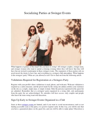 socializing parties at swinger events
