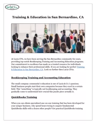 Training & Education in San Bernardino, CA