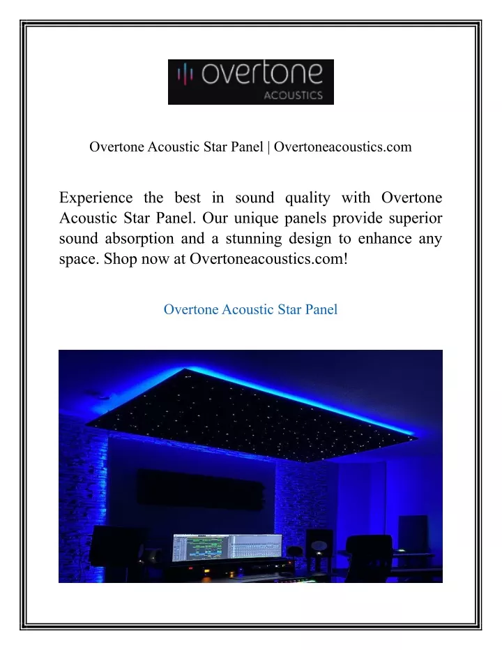 overtone acoustic star panel overtoneacoustics com