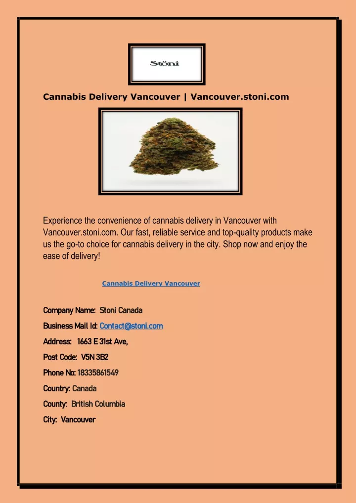 cannabis delivery vancouver vancouver stoni com