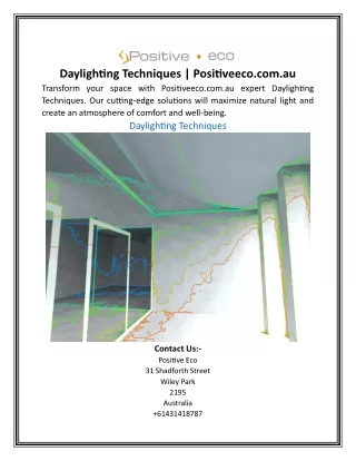 Daylighting Techniques | Positiveeco.com.au