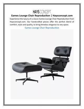 Eames Lounge Chair Reproduction | Haysconcept.com