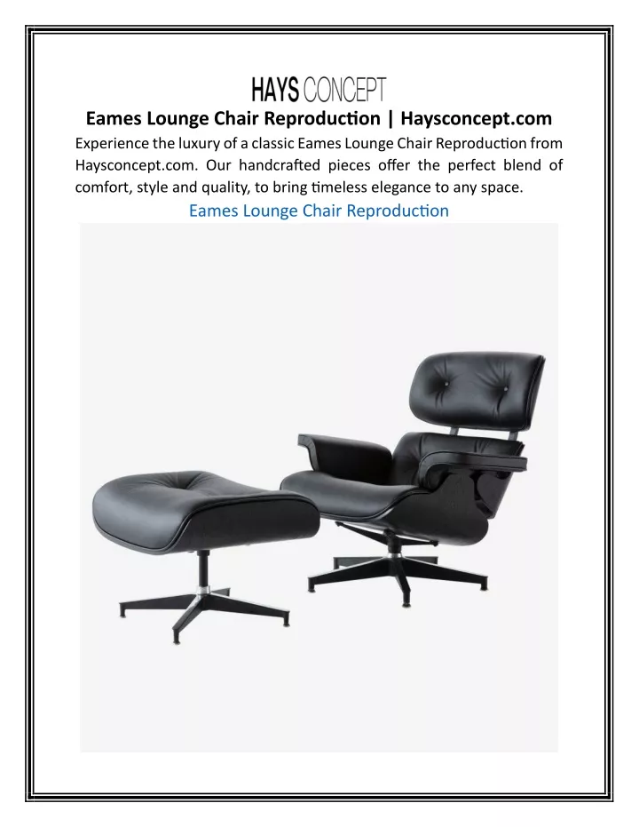 eames lounge chair reproduction haysconcept