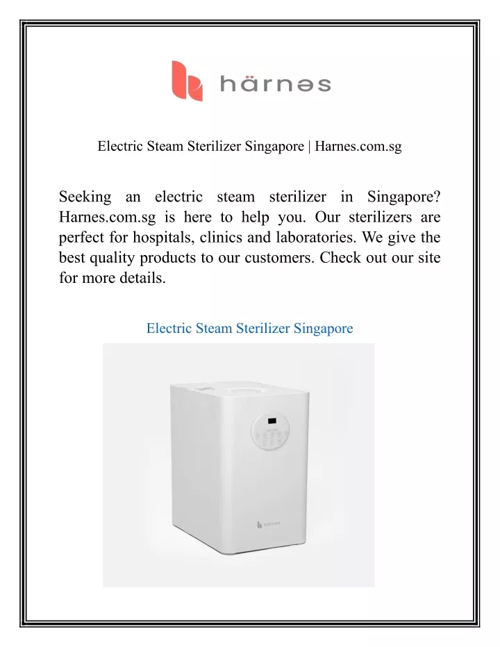 electric steam sterilizer singapore harnes com sg