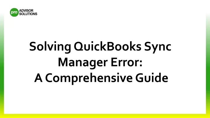 solving quickbooks sync manager error