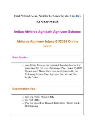 Airforce Agniveer Intake 01_2024 Online Form