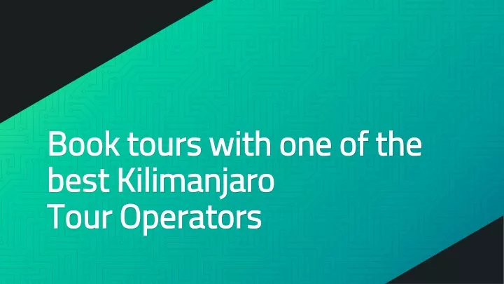 book tours with one of the best kilimanjaro tour