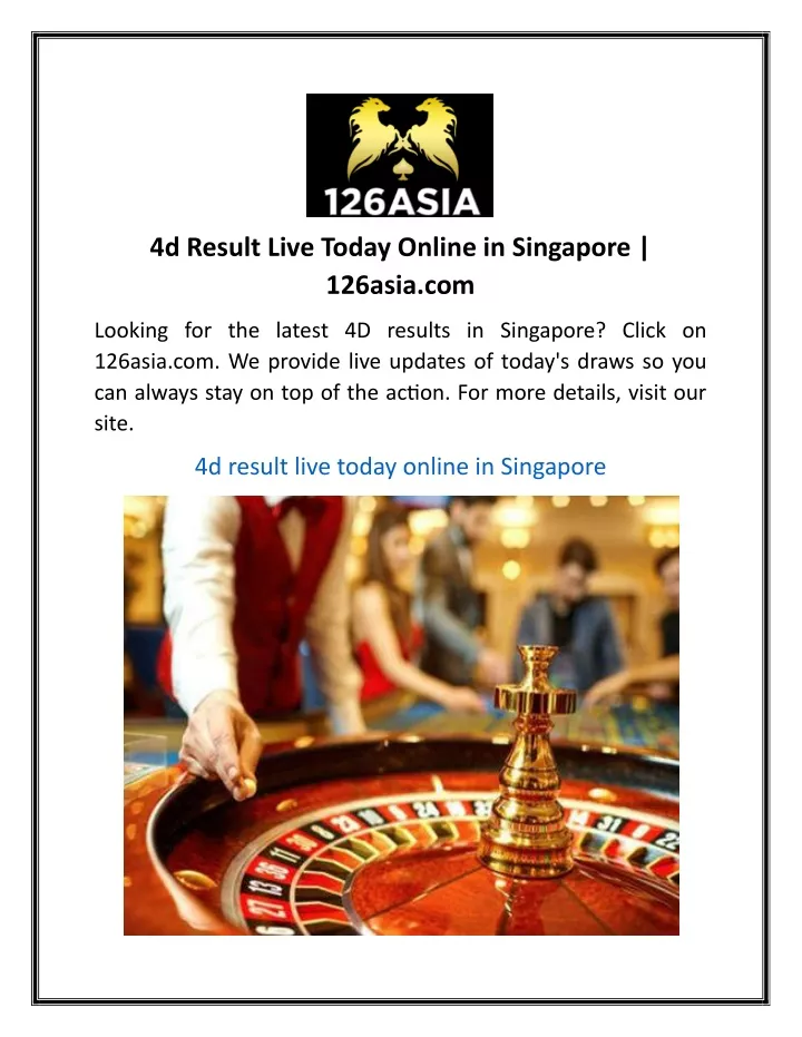 4d result live today online in singapore 126asia