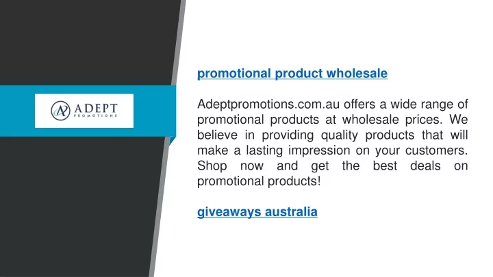 promotional product wholesale adeptpromotions