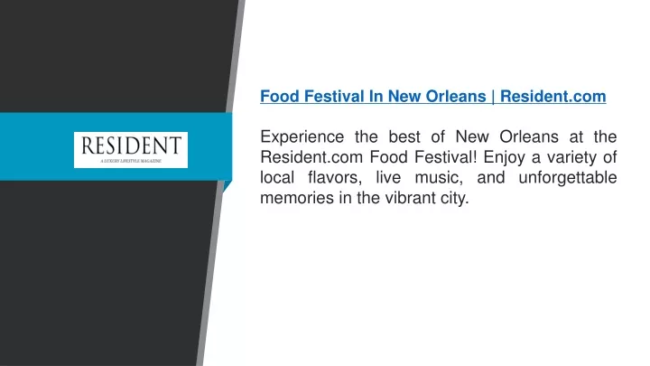 food festival in new orleans resident