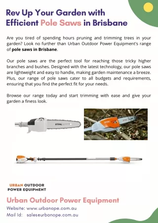 Rev Up Your Garden with Efficient Pole Saws in Brisbane