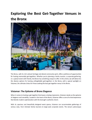 Exploring the Best Get-Together Venues in the Bronx.docx