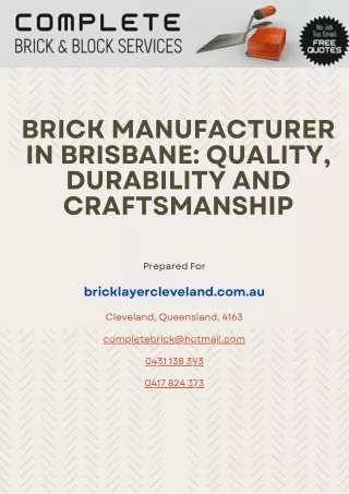 Brick Manufacturer in Brisbane Quality, Durability and Craftsmanship