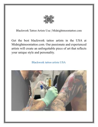Blackwork Tattoo Artists Usa Midnightmoontattoo